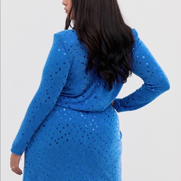 Blue Sequin Dress Size 14 NWT - Picture 6 of 8
